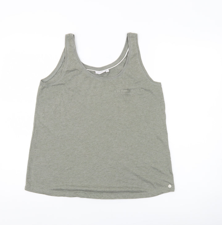 Fransa Womens Green Tank Top Size M Sleeveless Casual Basic