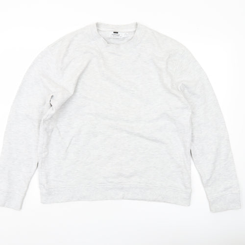 Topman Mens Grey M Pullover Sweatshirt Crew Neck Long Sleeve