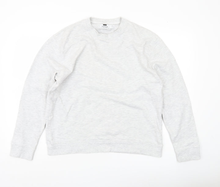 Topman Mens Grey M Pullover Sweatshirt Crew Neck Long Sleeve