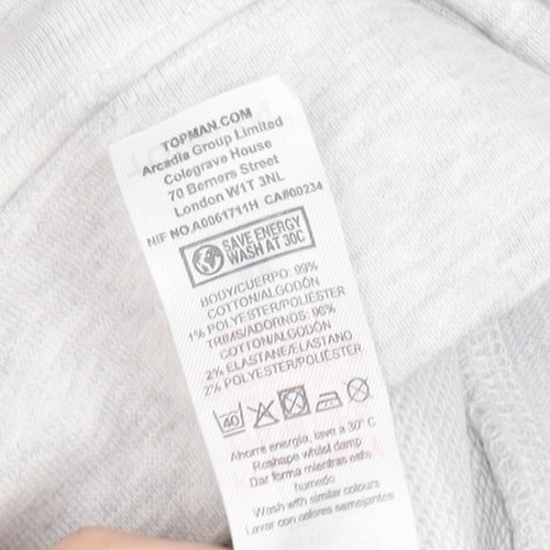 Topman Mens Grey M Pullover Sweatshirt Crew Neck Long Sleeve