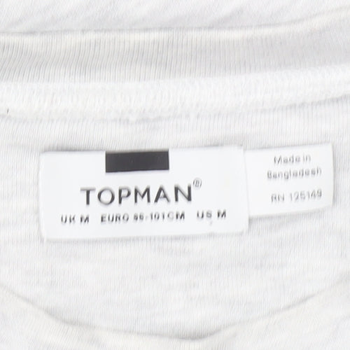 Topman Mens Grey M Pullover Sweatshirt Crew Neck Long Sleeve