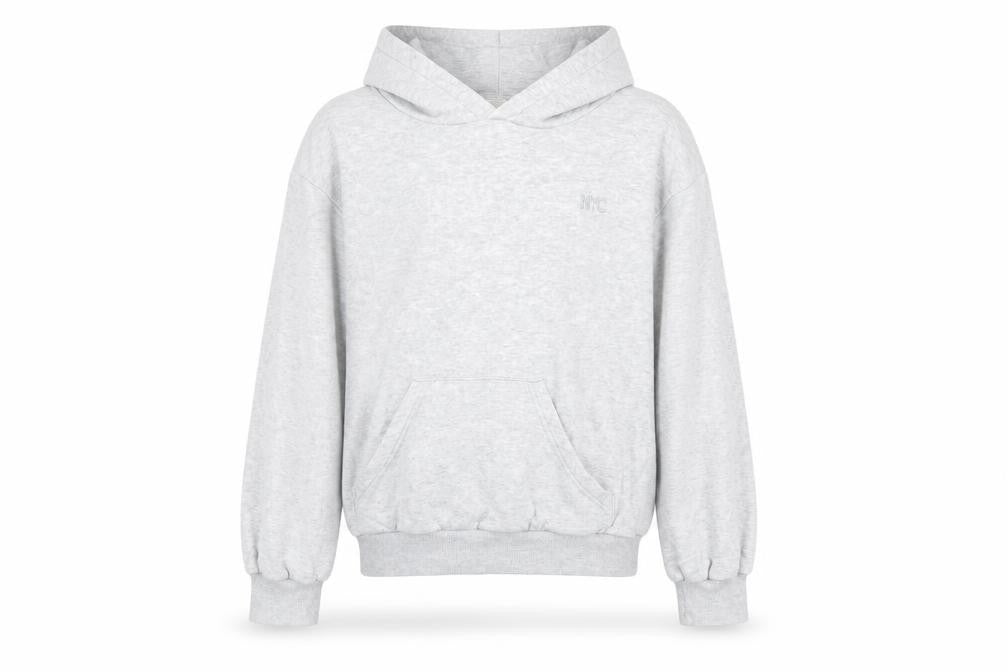H&M Girls Grey Pullover Hoodie Size 11 Years NYC Logo Lightweight