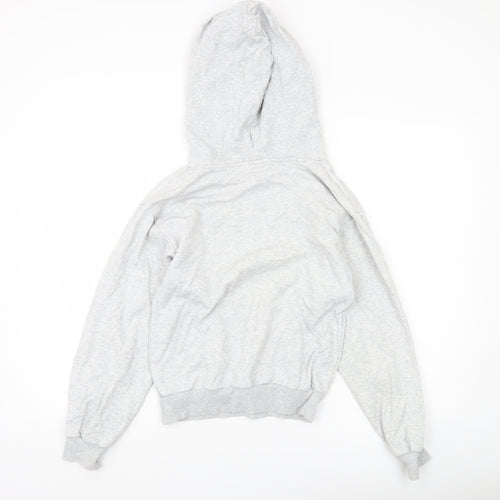 H&M Girls Grey Pullover Hoodie Size 11 Years NYC Logo Lightweight