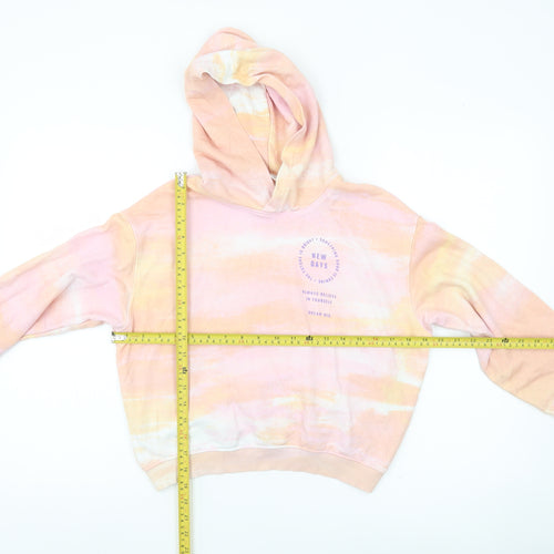 H&M Girls Multicoloured Tie Dye Pullover Hoodie 11-12 Years Cotton Blend