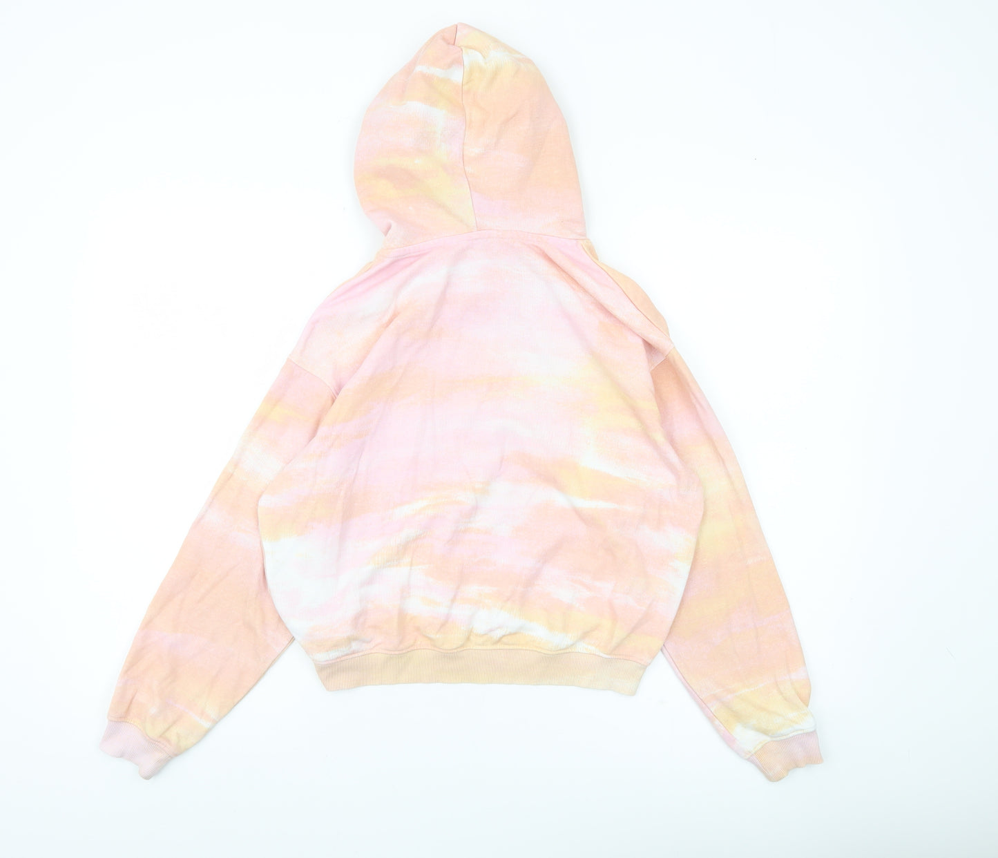H&M Girls Multicoloured Tie Dye Pullover Hoodie 11-12 Years Cotton Blend