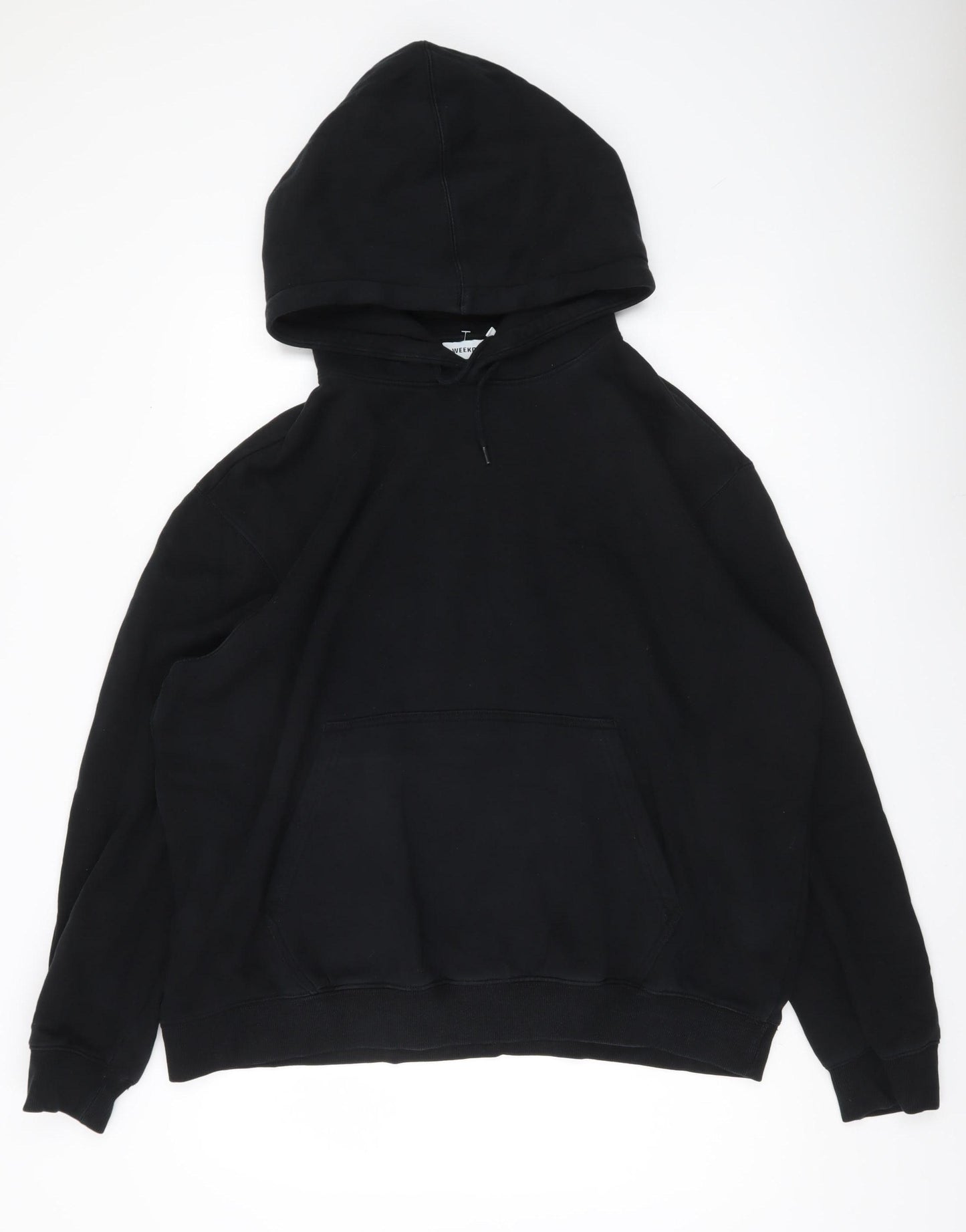 Weekday Men's Black XL Pullover Hoodie Cotton Blend