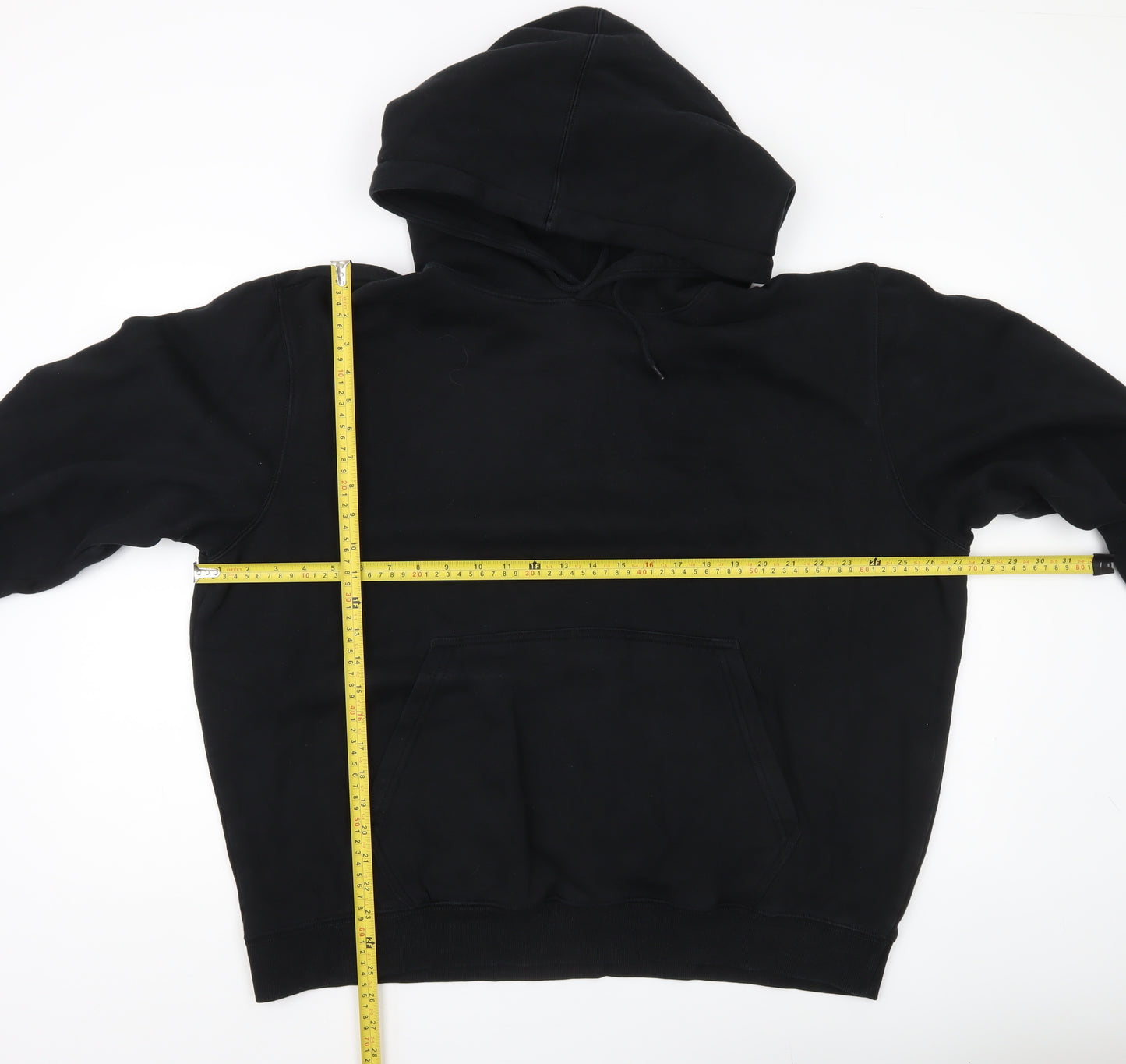 Weekday Men's Black XL Pullover Hoodie Cotton Blend