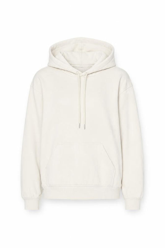 Front view of Basics Women’s Beige XS Pullover Hoodie Cotton Blend