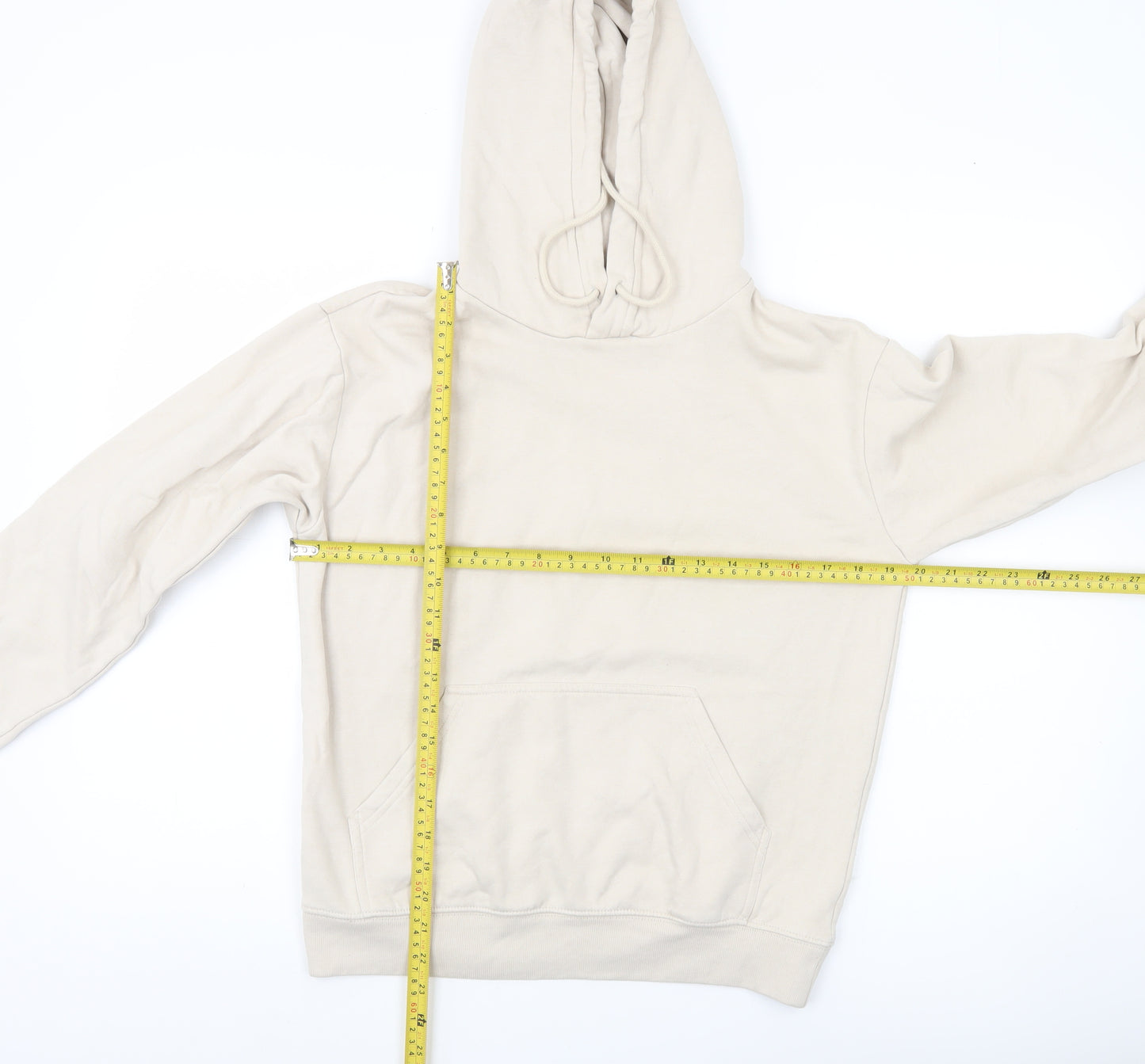 Basics Women’s Beige XS Pullover Hoodie Cotton Blend