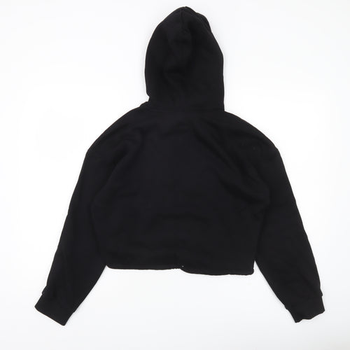 H&M Divided Womens Black XS Cropped Hoodie Salt Lake Print