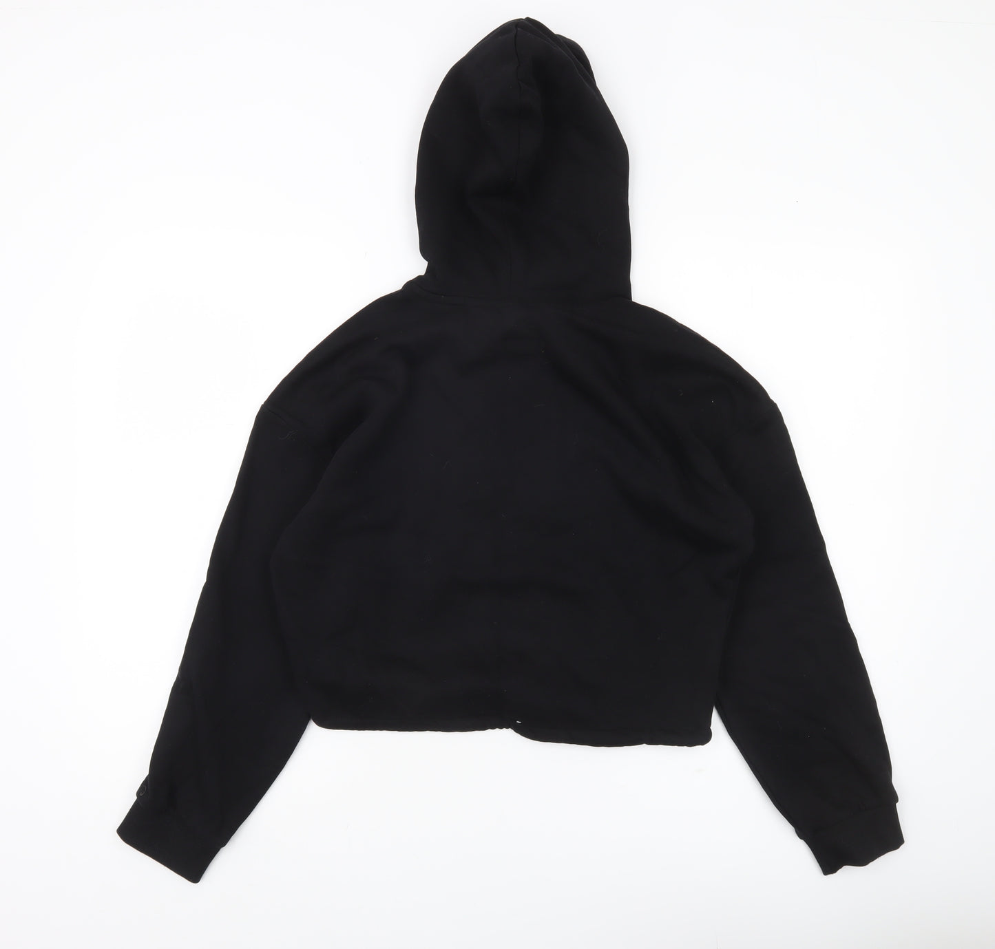 H&M Divided Womens Black XS Cropped Hoodie Salt Lake Print