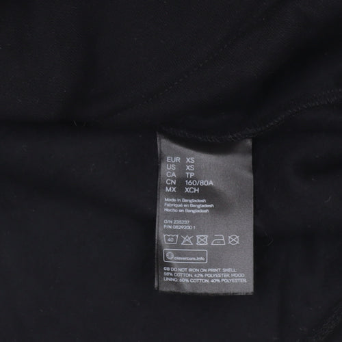 H&M Divided Womens Black XS Cropped Hoodie Salt Lake Print