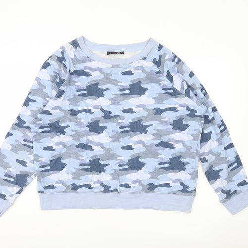 Marks and Spencer Womens Blue Camouflage Cotton Sweatshirt UK 16