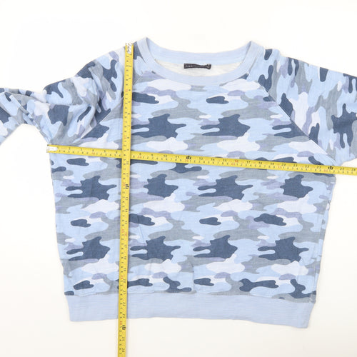Marks and Spencer Womens Blue Camouflage Cotton Sweatshirt UK 16