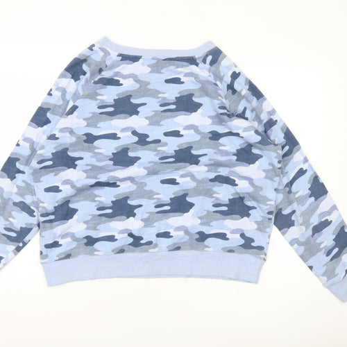 Marks and Spencer Womens Blue Camouflage Cotton Sweatshirt UK 16