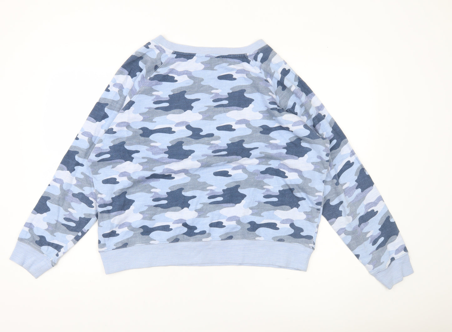 Marks and Spencer Womens Blue Camouflage Cotton Sweatshirt UK 16