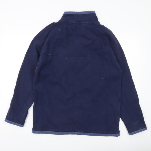 One Earth Mens Blue M 1/4 Zip Pullover Sweatshirt Cotton Blend