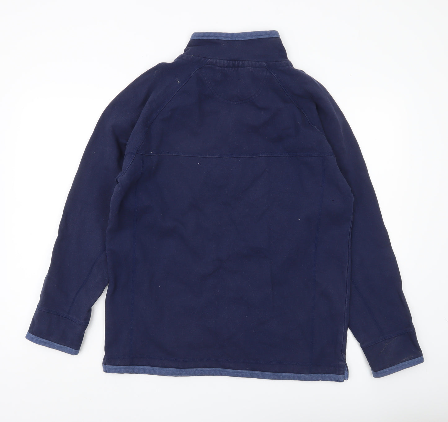 One Earth Mens Blue M 1/4 Zip Pullover Sweatshirt Cotton Blend