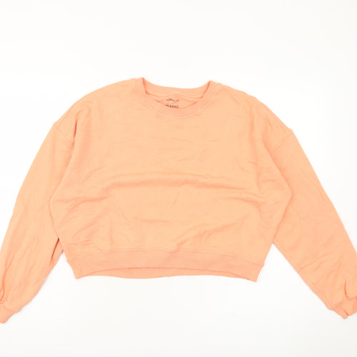 Weekday Studios Women’s Peach Sweatshirt Size S Relaxed Fit Cotton Blend