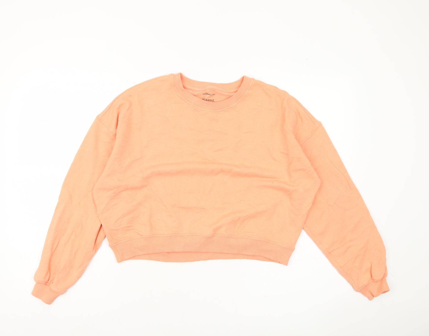 Weekday Studios Women’s Peach Sweatshirt Size S Relaxed Fit Cotton Blend