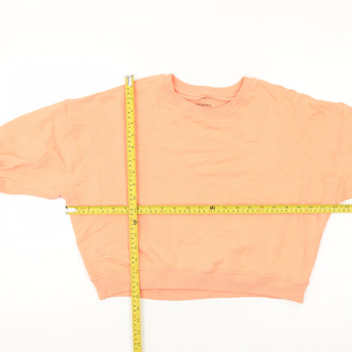 Weekday Studios Women’s Peach Sweatshirt Size S Relaxed Fit Cotton Blend