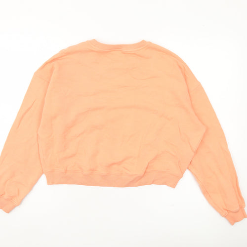 Weekday Studios Women’s Peach Sweatshirt Size S Relaxed Fit Cotton Blend