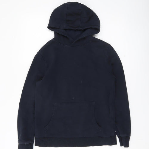Marks and Spencer Boys Black Pullover Hoodie Age 12-13 Years Cotton Blend