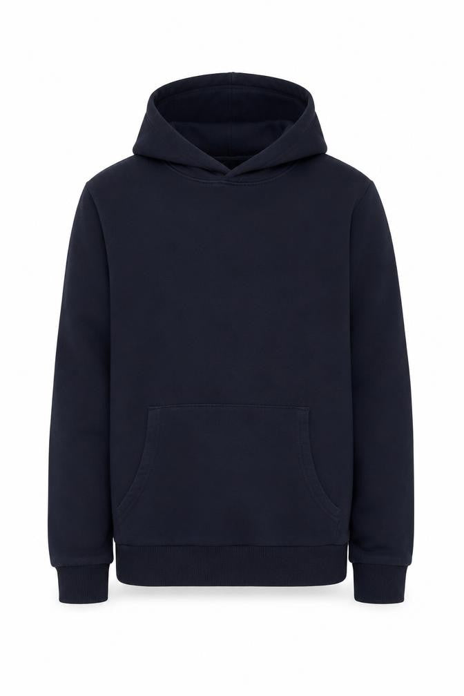 Front view of Marks & Spencer boys’ black pullover hoodie age 12-13 years cotton blend