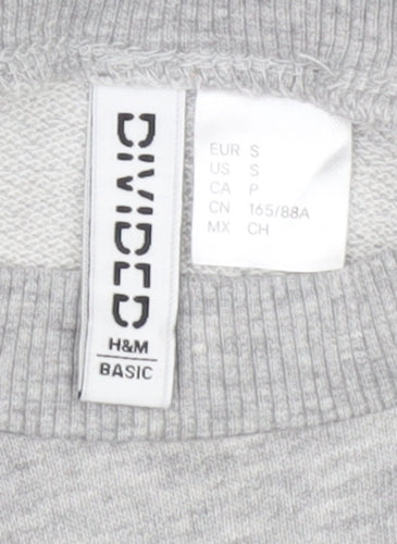 H&M Divided Women’s Grey Sweatshirt Small Heart Print