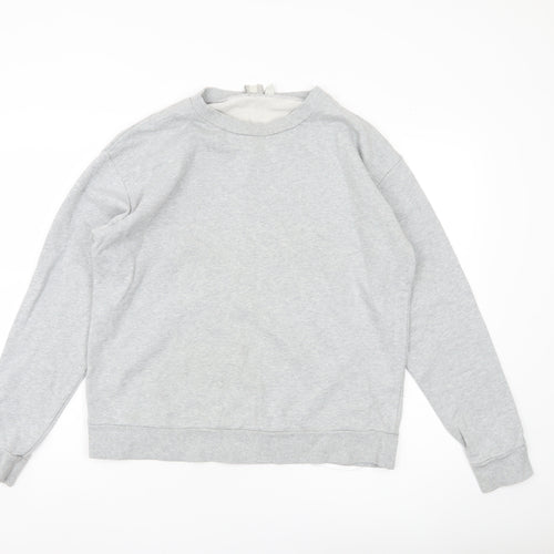 ASOS Women’s Grey Cotton Pullover Sweatshirt Size 14 Regular Fit