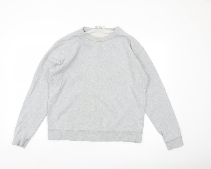 ASOS Women’s Grey Cotton Pullover Sweatshirt Size 14 Regular Fit