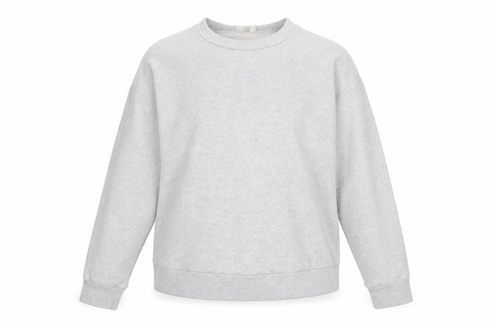 Front view of ASOS Women’s Grey Cotton Pullover Sweatshirt, size UK 14, Regular Fit