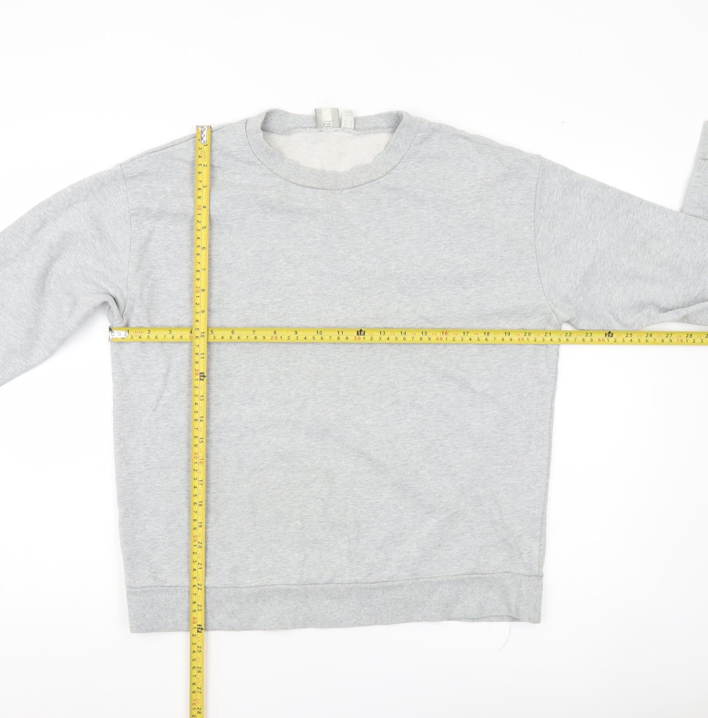 ASOS Women’s Grey Cotton Pullover Sweatshirt Size 14 Regular Fit