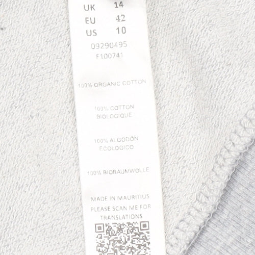 ASOS Women’s Grey Cotton Pullover Sweatshirt Size 14 Regular Fit