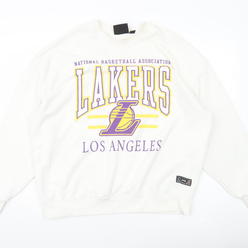 NBA Los Angeles Lakers Women's White Sweatshirt Size S Crew Neck