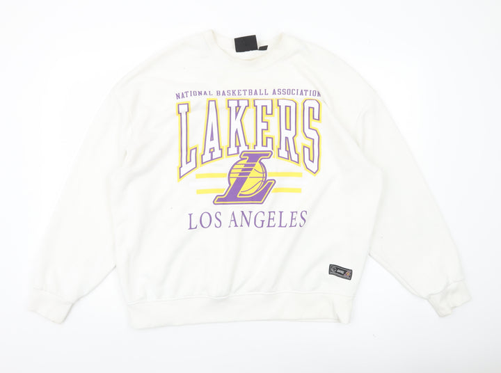 NBA Los Angeles Lakers Women's White Sweatshirt Size S Crew Neck