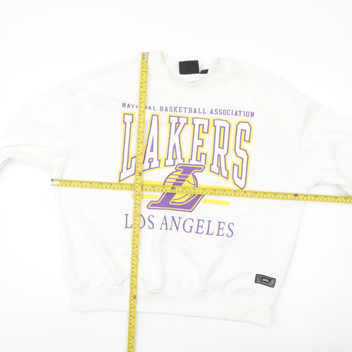 NBA Los Angeles Lakers Women's White Sweatshirt Size S Crew Neck