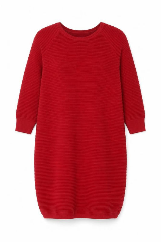 Front view of French Connection Women’s Red Jumper Dress S Cotton Knit