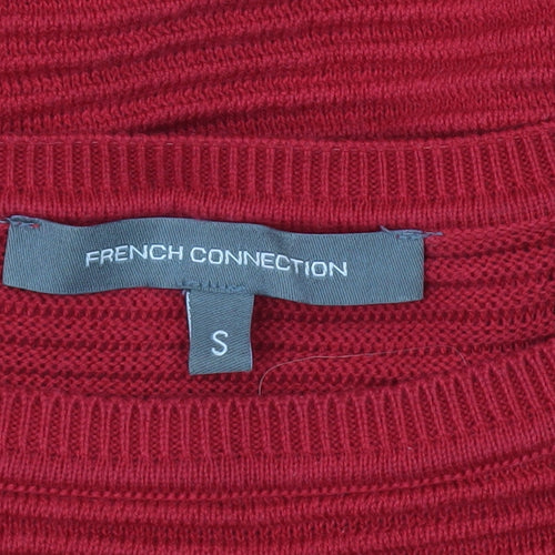 French Connection Women’s Red Jumper Dress S Cotton Knit