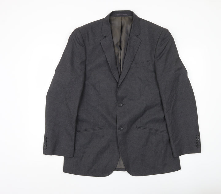 B&W Men’s Grey Regular Fit 40in Blazer Jacket Formal Business