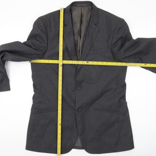 B&W Men’s Grey Regular Fit 40in Blazer Jacket Formal Business