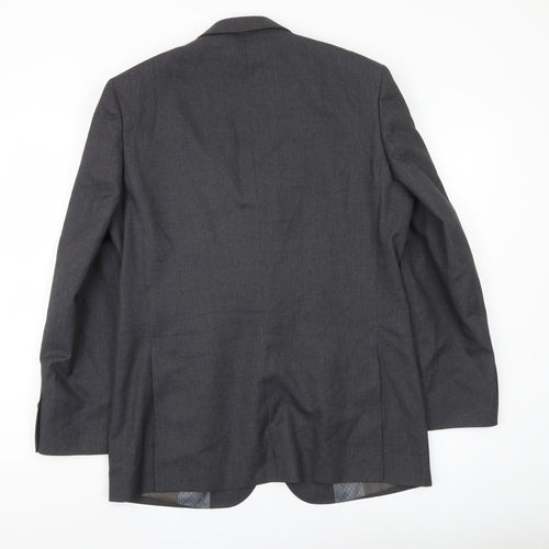 B&W Men’s Grey Regular Fit 40in Blazer Jacket Formal Business