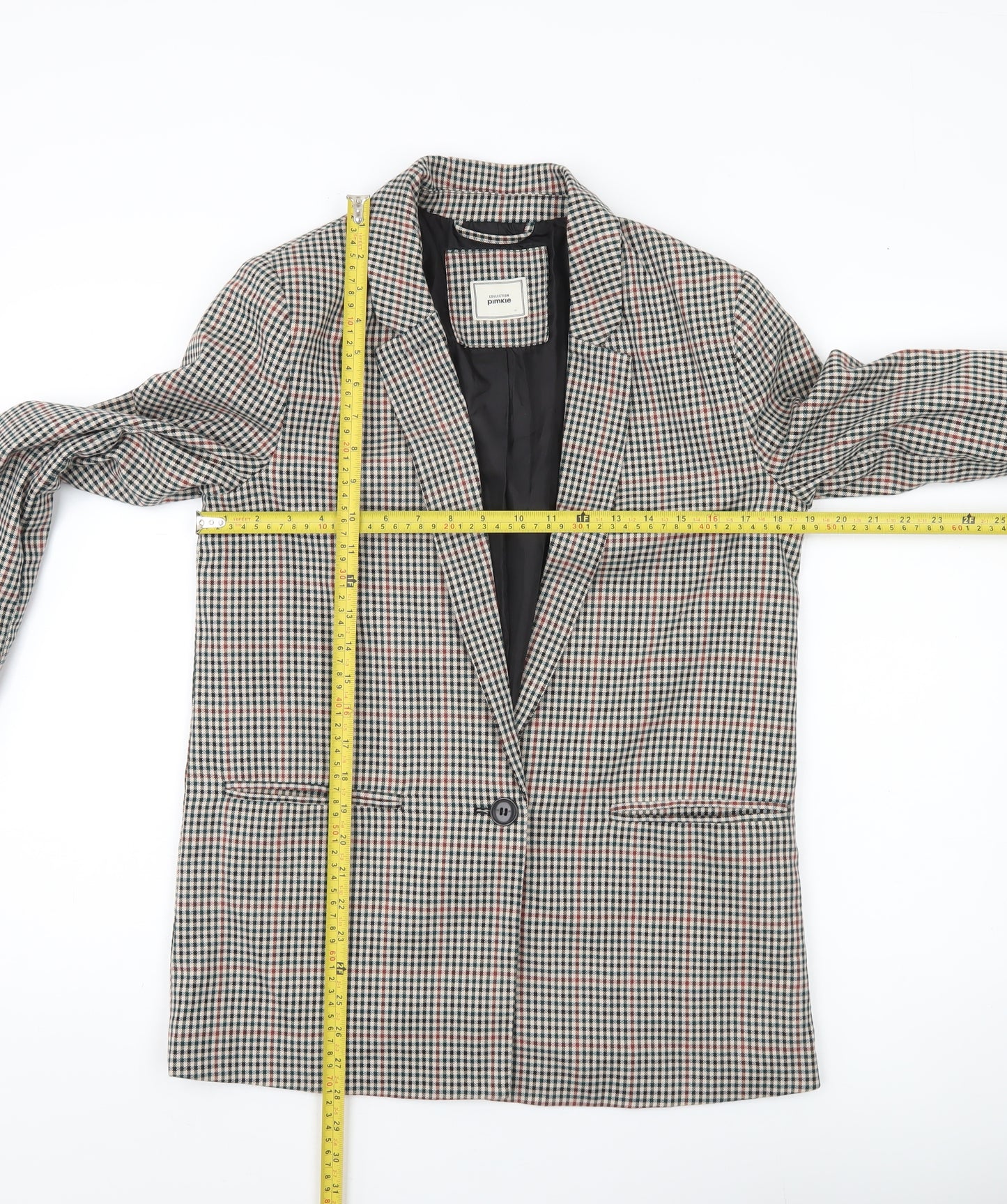 Pimkie Womens Multicoloured Checked Blazer Size M Regular Fit