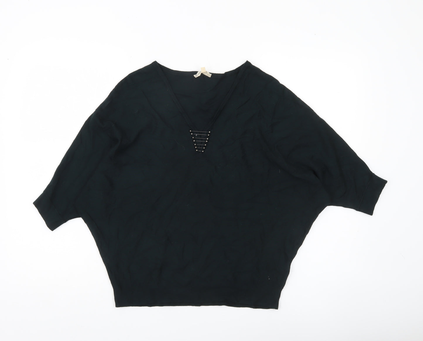 Phase Eight Women’s Black V-Neck Dolman Sleeve Pullover Jumper Size S