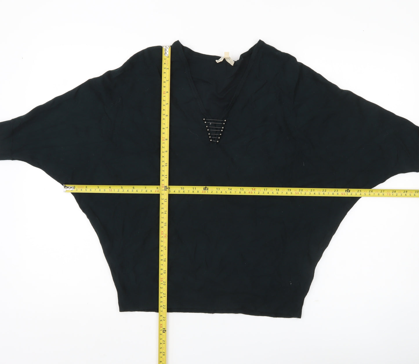Phase Eight Women’s Black V-Neck Dolman Sleeve Pullover Jumper Size S