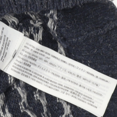 Hollister Men's Blue Small Pullover Jumper Crew Neck Knit Geometric