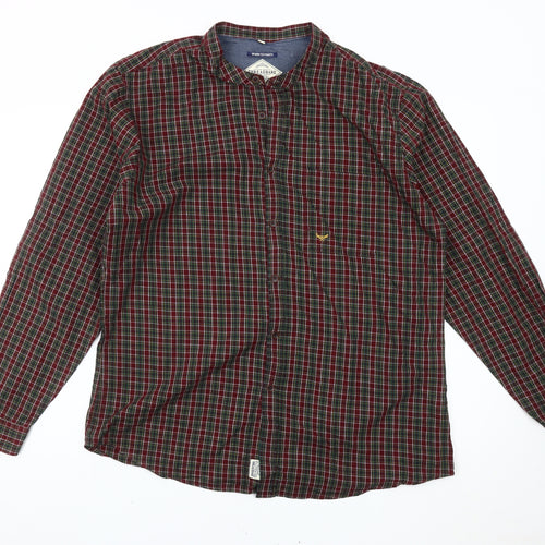Threadbare Men's Multicoloured Plaid Cotton Button-Up Shirt XL