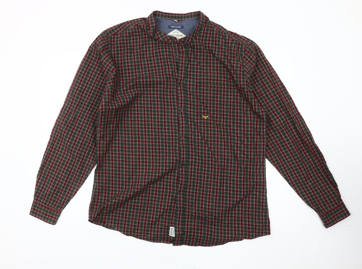 Threadbare Men's Multicoloured Plaid Cotton Button-Up Shirt XL