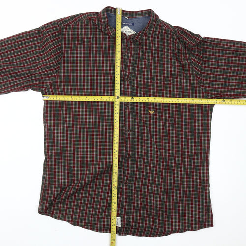 Threadbare Men's Multicoloured Plaid Cotton Button-Up Shirt XL