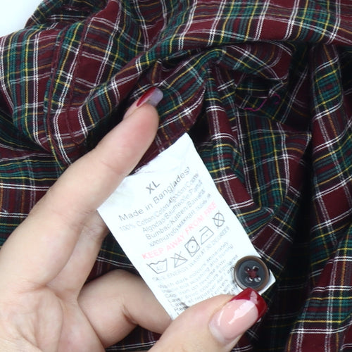 Threadbare Men's Multicoloured Plaid Cotton Button-Up Shirt XL